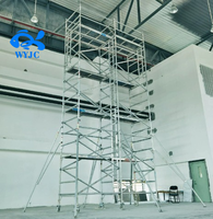 Andamio Móvil de Aluminio para Uso en Interiores/Exteriores con Ruedas para Trabajos de Decoración y Mantenimiento de Edificios