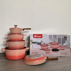 9-teiliges Küchen-Antihaft-Topf-und Pfannen <span class=keywords><strong>set</strong></span> Antihaft-Aluminium-Kochgeschirrset mit Keramik beschichtung töpfen und Bratpfannen - Product Image 4