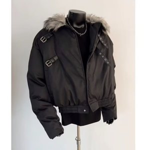 Nuovo Cappotto Invernale da <span class=keywords><strong>Uomo</strong></span> di Alta Qualità, Giacca <span class=keywords><strong>con</strong></span> Cappuccio, Bomber <span class=keywords><strong>con</strong></span> Bordo in <span class=keywords><strong>Pelliccia</strong></span> di Volpe Canadese - Product Image 1
