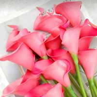 Bouquet de fleurs artificielles Calla Lily faites à la main en gros, mini-bouquet réaliste en PU, respectueux de l'environnement, pour mariage, remise de diplôme, décoration de la maison
