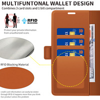 Étui portefeuille pour Samsung Galaxy S26 Ultra S25 S24 en similicuir ultra fin avec compartiment à billets et support paysage