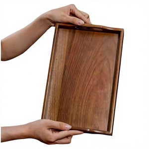 Rectangular Real Acacia <b>Wooden</b> Serving Tray-Polished Finish Elegant Decorative Dishwasher Microwave Safe Multifunctional for - Product Image 6