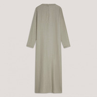 Nouvelle robe abaya musulmane pour femmes en lin naturel personnalisé, couleur unie, longueur entière, abaya en lin uni pour femmes