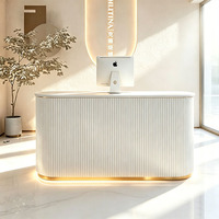 Nouveau 2026 – Comptoir de réception de bureau, salon, spa ou clinique, convertible, en bois, moderne, de luxe, avec LED, personnalisable, vente en gros