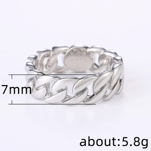 Anello con Design a Catena Bicolore Stile Punk per Uomo - Product Image 5