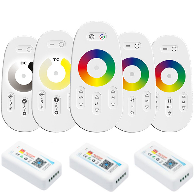 Wireless 6A 2.4G RF Full Touch Dimmer Screen RGB LED Controller with Remote Smart Home Control 20M Range