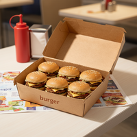Emballage en papier ondulé de qualité alimentaire pour restaurant, pliable, avec logo personnalisé, écologique, biodégradable, revêtement UV, laminage mat