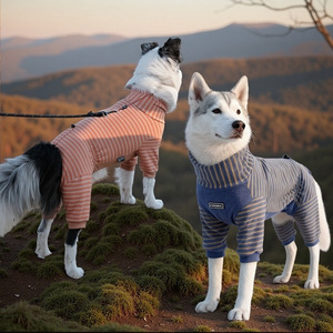 Pyjama d'hiver pour animaux de compagnie, combinaison épaisse à col haut et extensible, vêtements pour chiens à quatre pattes pour grands chiens - Product Image 4