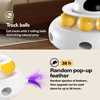 Jouet interactif pour chat 4 en 1, automatique, rechargeable par USB, avec fonction de chatouillage électrique à 360° °   Pointeur laser rotatif avec balles de suivi et baguette à plumes