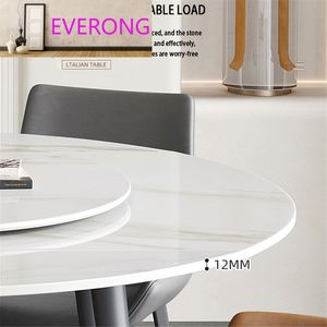 Table à manger nordique extensible en dalle <span class=keywords><strong>de</strong></span> roche, carrée et <span class=keywords><strong>ronde</strong></span>, en marbre blanc d'Italie, avec ensemble <span class=keywords><strong>de</strong></span> chaises - Product Image 4