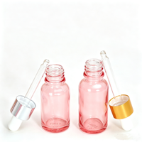 Flacon vide personnalisé sérigraphié de 50 ml en verre multicolore pour sérum et essence avec compte-gouttes rond en verre
