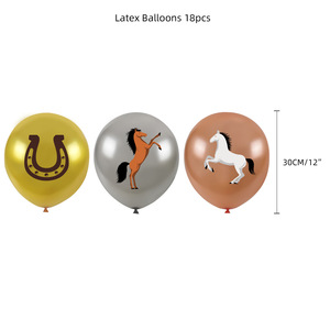 Kit de Decoración para Fiesta Temática de Caballos: Pancarta de Caballo Mustang, Adornos para Pastel, Globos de Látex, Decoración para Fiesta de Cumpleaños de Vaquero, Manualidades para el Hogar - Product Image 2