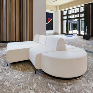 White L-Shaped Reversible <strong>Sofa</strong> <strong>Couch</strong> Modern Velvet Upholstered Tufted Sleeper Sectional Living Room Furniture Corner <strong>Sofa</strong> <strong>Bed</strong> - Product Image 2