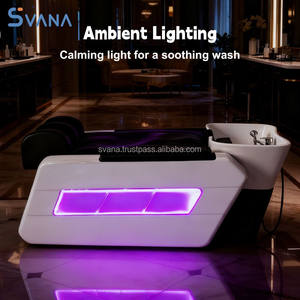 Modern <b>Electric</b> Adjustable Shampoo Bed Hair Washing <b>Chair</b> with Ceramic Basin Flat <b>Reclining</b> Salon Unit for Barber Shop - Product Image 2