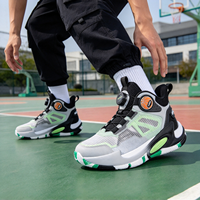 Chaussures de sport décontractées de haute qualité de tous types, style basketball, avec bouton rotatif personnalisé, en caoutchouc, pour hommes