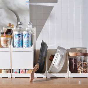 Japanese-style Plastic Rectangle <b>Kitchen</b> <b>Storage</b> <b>Box</b> Cabinet Divider Basket Organizer for Tableware Stackable Rack Compartments - Product Image 2