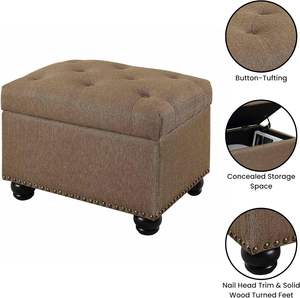 Convenience Concepts Designs4Comfort 5th <span class=keywords><strong>Ave</strong></span> Otomana de Almacenamiento Tapizada de 24 Pulgadas, Reposapiés Contemporáneo con Tapa Abatible - Product Image 4