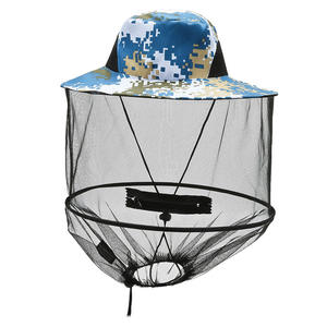 Visière à large bord pare-soleil chasse abeille gardant maille chapeau insectes moustique prévention cou tête couverture Camouflage hommes casquette de pêche - Product Image 2