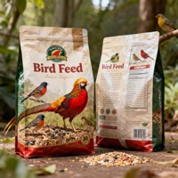 Sachets à fond plat personnalisés imprimés de qualité alimentaire à haute barrière pour friandises pour animaux de compagnie, emballage anti-humidité pour sachets de graines pour oiseaux