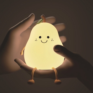 Adorable petite lampe de nuit en silicone en forme de poire, rechargeable par USB, pour bébé, allaitement, petite veilleuse - Product Image 6