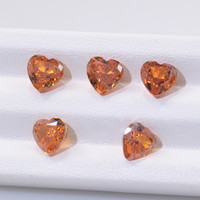 Pierres précieuses créées en laboratoire Ice Crushed Cut Cz Synthetic Heart Cut Partschinite Color Cubic Zirconia Loose Gemstone