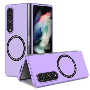 New designer Magnetic Wireless Charging Color Armor Phone Case for Samsung Galaxy Z Fold 4 3 TPU PC Cover