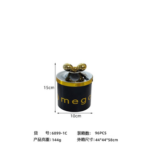 Pot de rangement <span class=keywords><strong>en</strong></span> plastique rond plaqué <span class=keywords><strong>or</strong></span> noir de luxe <span class=keywords><strong>l</strong></span>éger, 301-500 ml, pour thé, nourriture, cuisine, noix, <span class=keywords><strong>café</strong></span>, perles, épices, céréales - Product Image 5
