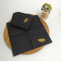 Serviette en papier de soie Serviettes et serviettes Airlaid Paper Chine avec un design personnalisé 2024 Vente en gros Air-laid Noir Imprimé 1 pli