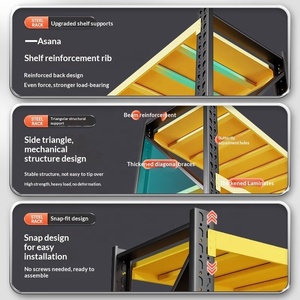 Boltless Adjustable Heavy Duty Load-Bearing 500kg/Layer 4-Layer Steel <strong>Storage</strong> Shelf Warehouse Industrial Stack <strong>Storage</strong> <strong>Racking</strong> - Product Image 3