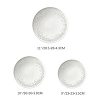 Assiettes creuses en céramique fantaisie pour restaurant, club, hôtel – Vaisselle ronde pour salade, dessert, gâteau – Plateaux de service