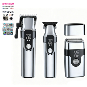 Оптовый набор для стрижки волос для мужчин: триммер с лезвиями из нержавеющей стали, USB-зарядка, беспроводная бритва для путешествий и дома - Product Image 1