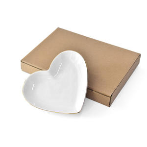 صينية مجوهرات سيراميك دائرية فاخرة بحواف ذهبية مطبوعة بشعار مخصص، طبق للخواتم والقلائد - Product Image 6