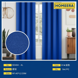 Blue Polyester 140x228cm <b>Curtains</b> with 8 Grommets <b>for</b> Living Room or <b>Bedroom</b> Decor - Product Image 1