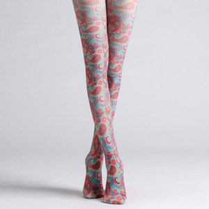 Calcetines con estampado Digital Popular de Cachemira para <span class=keywords><strong>mujer</strong></span>, Medias sin costuras con estampado personalizado, 360 - Product Image 2