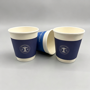 Gobelet en papier de qualité alimentaire, laminé PE, dimensions personnalisées, poids 0-8, imprimé en 0-8 couleurs pour solutions d'emballage de boissons pour chaînes de magasins - Product Image 1