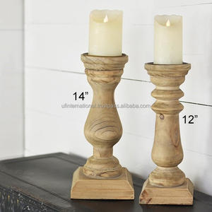 Bougeoir en bois de couleur naturelle, 20 pièces, support de bougie à vendre et de décoration d'hôtel - Product Image 4