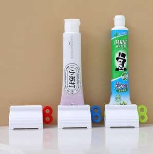 Exprimidor de <span class=keywords><strong>pasta</strong></span> de dientes de tubo enrollable, soporte de asiento giratorio, dispensador de <span class=keywords><strong>pasta</strong></span> de dientes para baño, nuevo diseño, gran oferta, 2021 - Product Image 5