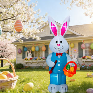 Conejo Gigante Inflable de 8 Pies para Pascua - Conejo Iluminado que Sostiene una Cesta de Huevos de Pascua para Decoración de Jardín, Patio y Fiestas - Product Image 3
