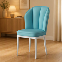 Chaises de salle à manger personnalisables en cuir avec pieds en métal pour salon et restaurant – Offre spéciale