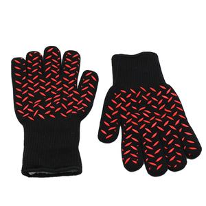 Guantes largos estampados de algodón y silicona resistentes a altas temperaturas para barbacoa, soporte para olla para horno, Guantes <span class=keywords><strong>Asador</strong></span> Parrilla - Product Image 3