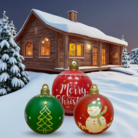 Joyeux Noël - Grande boule gonflable pour décorations de jardin, ornements de fête de Noël, sphère gonflable d'extérieur, ballon gonflable jouet