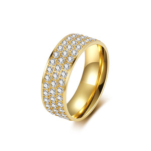 Anillo unisex de lujo de titanio y acero con diamantes, estilo nicho, sensación de alta gama, anillo para el dedo índice que no pierde el color. - Product Image 5