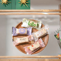 MOQ 100 pièces Emballage jetable personnalisé en PET/PE de qualité alimentaire, scellé sur 3 côtés, échantillon gratuit, scellage à chaud, pour bonbons faits main, nougats et biscuits