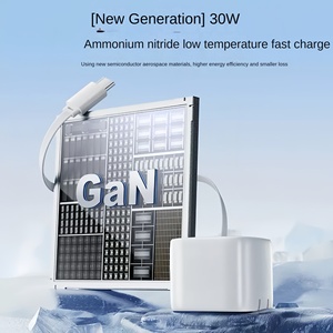 30W GaN Fast Wall Charger Block Portable USB A C PD Travel Charger <strong>Adapter</strong> with Retractable Cable for <strong>iPhone</strong> <strong>16</strong> 15 iPad Galaxy - Product Image 2