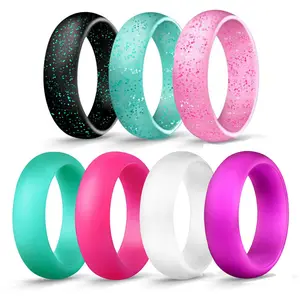 Высокое качество оптовая продажа женщин Силиконовое обручальное кольцо-резиновое обручальное кольцо-5,5 мм шириной, 2 мм толщиной