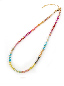 Collier inspiré du quartz naturel arc-en-ciel à <span class=keywords><strong>la</strong></span> mode, perles d'abaque faites à <span class=keywords><strong>la</strong></span> main, bijoux délicats à superposer, cadeau d'anniversaire pour elle - Product Image 4