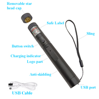 Pointeur Laser Haute Puissance 303 Étoiles Vert Pointeur Laser Bleu 450 nm Lumière Laser Rouge Verte