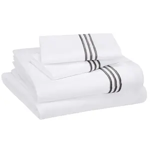 Hot Sale Basics Premium Easy-Wash Bestickte Hotels tich Polyester Mikro faser gebürstete Bettwäsche