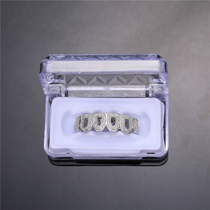 Veri gioielli per il corpo Hiphop ghiacciati Lab diamante denti superiori e denti inferiori vampiro griglie dentali Halloween denti d'oro <span class=keywords><strong>Grillz</strong></span> - Product Image 6
