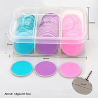 Ensemble de 60 tampons de polissage pour ongles colorés avec boîte à 3 compartiments et disque exfoliant pour cuticules